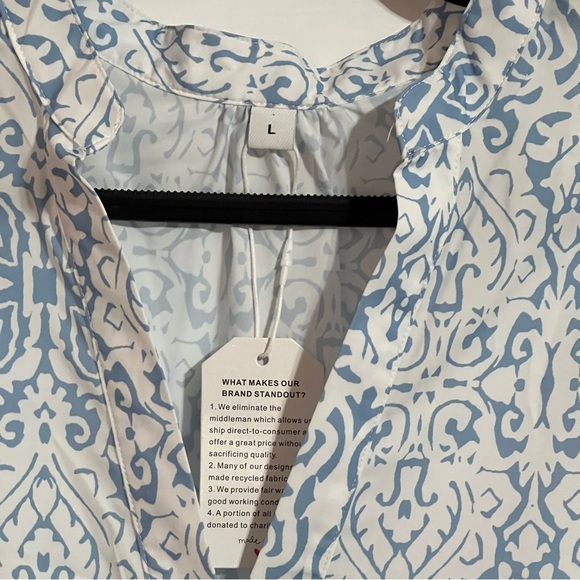 #122 MADE WITH LOVE BLUE LIGHTWEIGHT DRESS LARGE - Picture 3 of 4